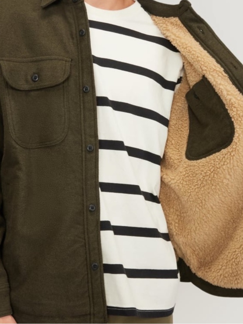 NWT Everlane Olive Green Sherpa-Lined Field Jacket - Picture 4 of 6